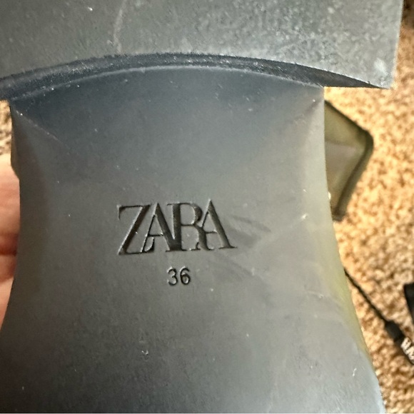 NWT Zara Black Leather Moto Boots EU 36 US 5.5 - Picture 4 of 4